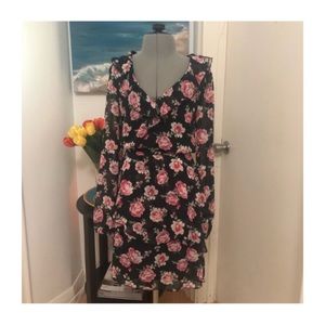Chiffon Floral Dress with Flounces
